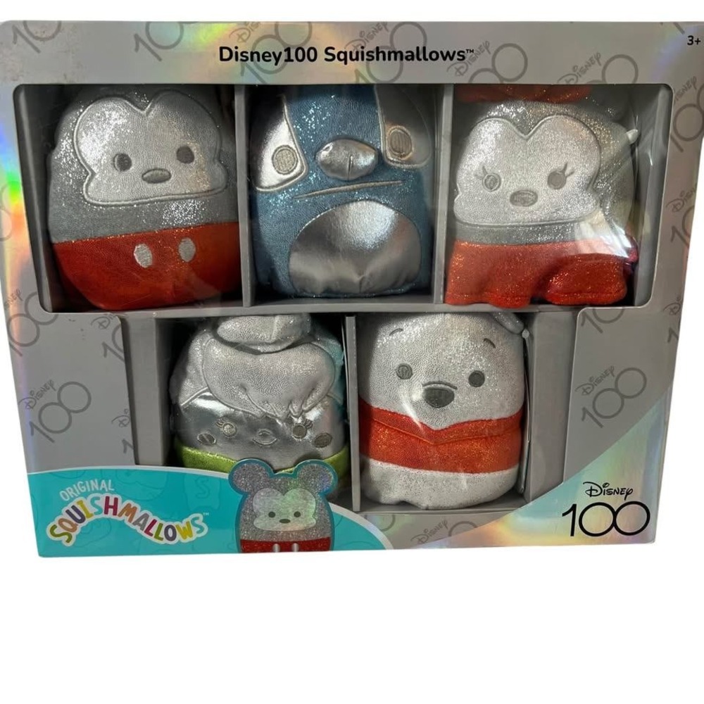 Disney Squishmallows 5" Limited Edition 5-Pack Minnie Mickey 100th Anniversary